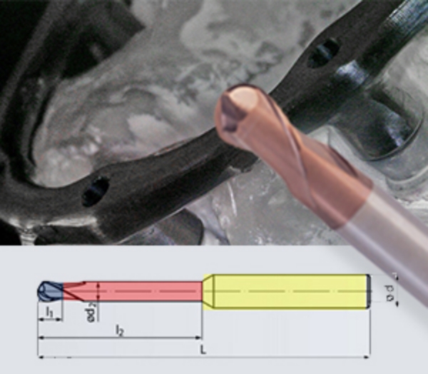 Picture of Legacy Dental Bar:  1.5mm x L50.0mm  TiSin Ballnose Endmill