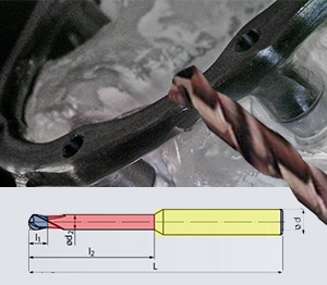 Picture of Versamill ax200/450/500 OEM Metal Tool D1.5xLn14xOL50 TiSiN Coated Drill.