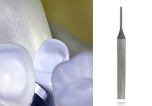 Picture of Versamill 5XS OEM Glass Ceramic Tool D1.0xR0.5xLn10xOL44.5 Electroplated Diamond Coated Ballnose Grinding Bur.