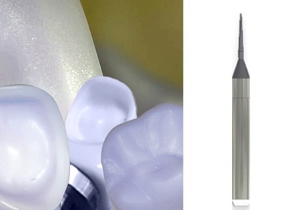 Picture of Versamill 5XS OEM Glass Ceramic Tool D0.6xR0.3xLn8xOL41 Electroplated Diamond Coated Ballnose Grinding Bur.