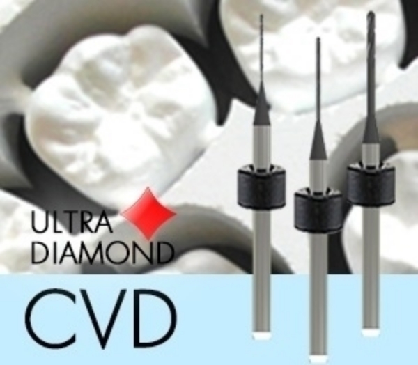 Picture of Versamill ax300/400 Masterpiece XL Zirconia Deep Screw Channel Tool D1.5xL21 CVD Diamond Coated Bullnose Endmill.