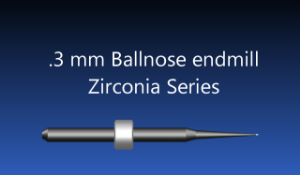 Picture of Versamill ax305D Masterpiece XL Zirconia Tool D0.3xL13x45 CVD Diamond Coated Ballnose Endmill